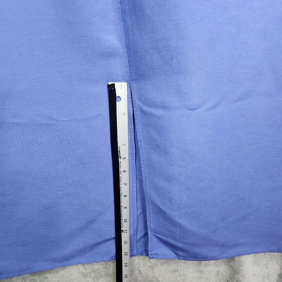 Womens Emma James Indigo Dress Sleeveless Resists Wrinkles Linen Blend Size 16 - Picture 9 of 10
